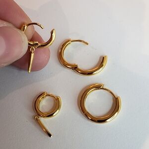 Gold Huggie Hoops Gold Plated Gold Fill